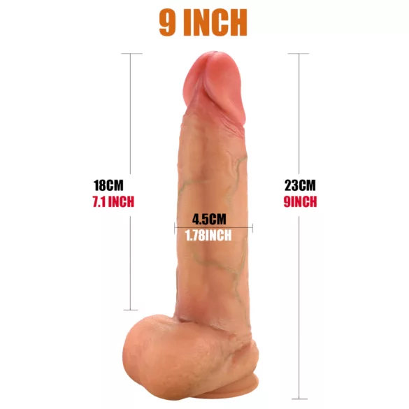 FeelSkin - dildo ultra realist cu testicule - natur (23 cm)