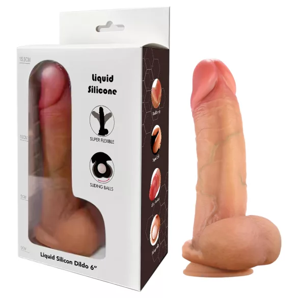 FeelSkin - dildo cu testicule ultra realist (natural, 12,5 cm)