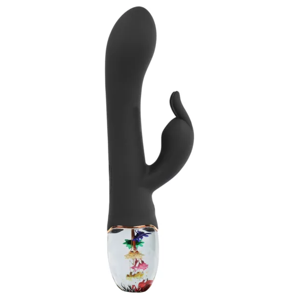 LOVISS Flower - vibrator pentru punctul G cu braț clitoridian (negru)