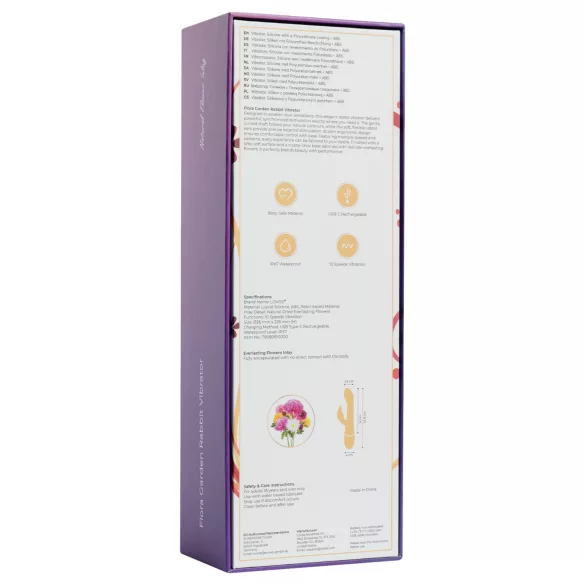 LOVISS Flower - vibrator pentru punctul G cu braț clitoridian (negru)