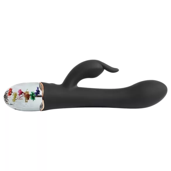 LOVISS Flower - vibrator pentru punctul G cu braț clitoridian (negru)