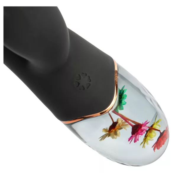 LOVISS Flower - vibrator pentru punctul G cu braț clitoridian (negru)