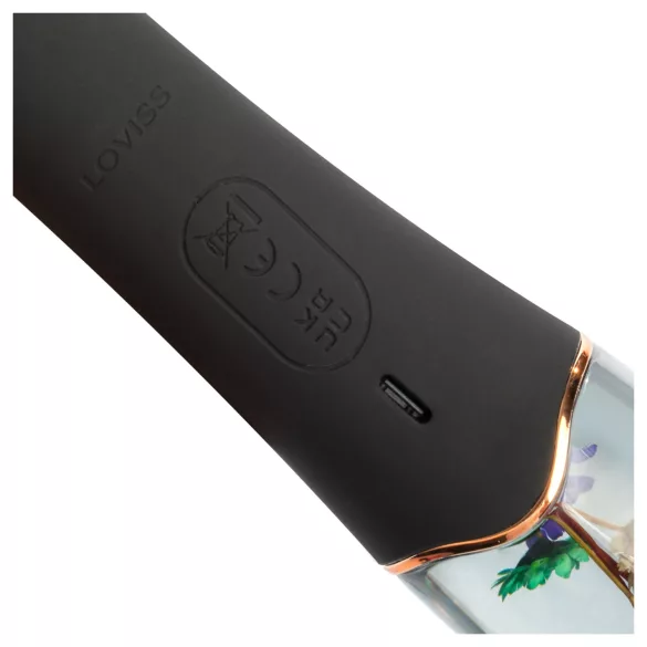 LOVISS Flower - vibrator pentru punctul G cu braț clitoridian (negru)