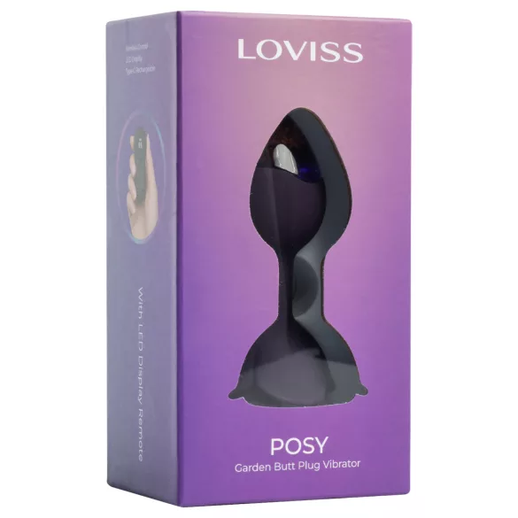 LOVISS Flower - vibrator anal cu telecomandă (mov)