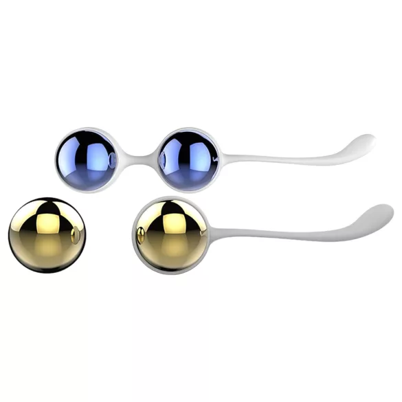 Nalone Yany Love - set bile vaginale ajustabile - silicon albastru-auriu
