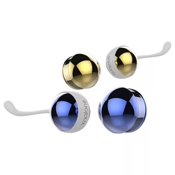 Nalone Yany Love - set bile vaginale ajustabile - silicon albastru-auriu