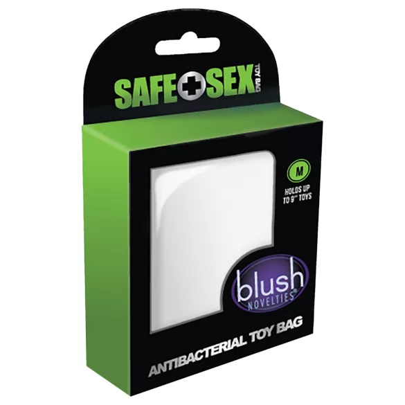 Safe Sex - pungă discretă de depozitare antibacteriană (albă, mărime M)