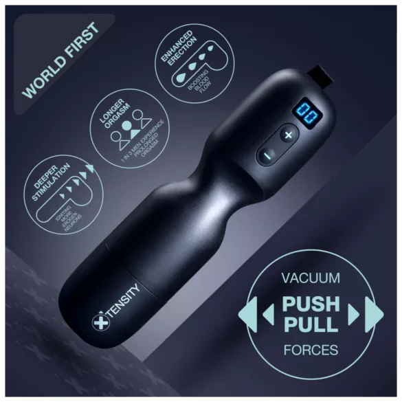 Xtensity 1 - masturbator masculin cu vacuum și pulsații - negru
