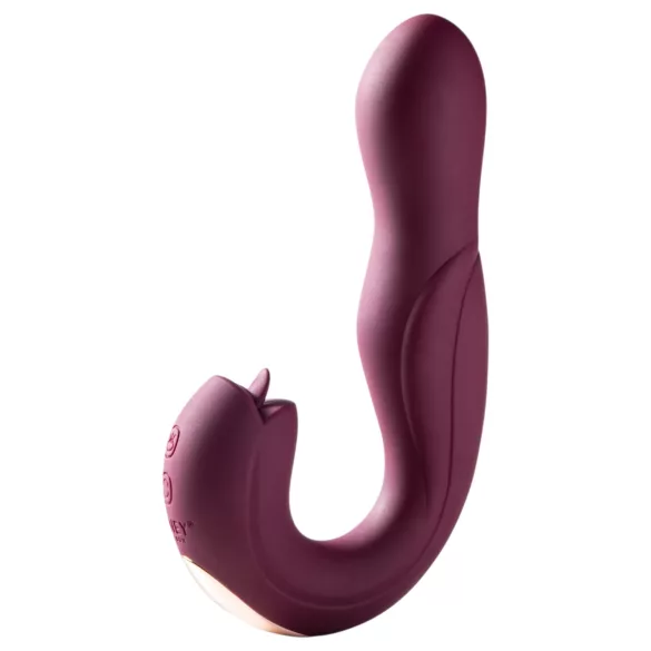 Honey Play Box Joi - vibrator rotativ cu stimulare clitoris și punctul G - mov
