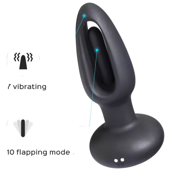 Honey Play Box Snuggy - vibrator anal cu limbă - negru