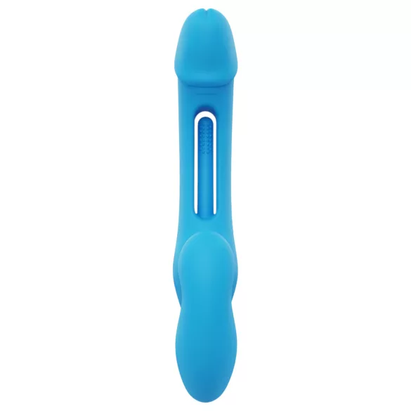 Honey Play Box Harmony Duo - strap-on cu limbă vibrator inteligent - albastru