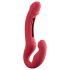 Honey Play Box Harmony Duo - vibrator strap-on cu limbă inteligent - roșu