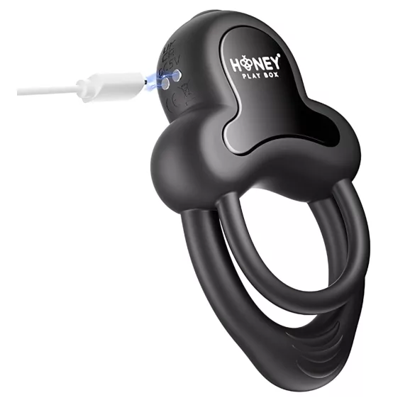 Honey Play Box Anello - inel pentru penis și testicule cu vibrații inteligente