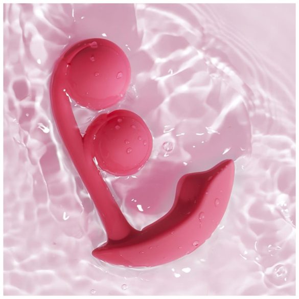 Honey Play Box Melody - vibrator 2în1 inteligent cu mărgele - roșu