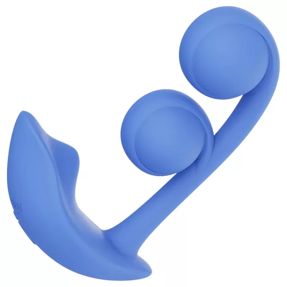 Honey Play Box Melody - vibrator tip 2în1 cu bile - silicon albastru
