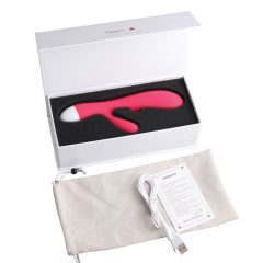  Cotoxo Dolphin & baby - vibrator cu acumulator și stimulator clitoridian incorporat (roșu)