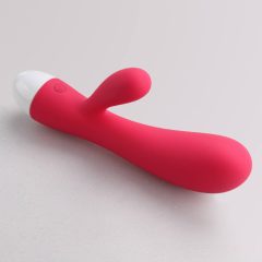   Cotoxo Dolphin & baby - vibrator cu acumulator și stimulator clitoridian incorporat (roșu)