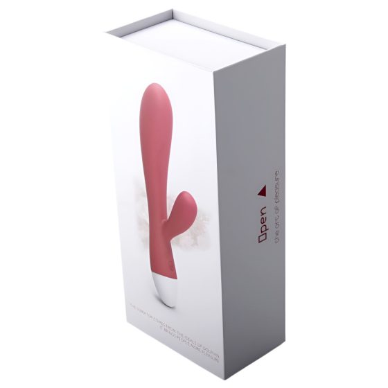 Cotoxo Dolphin & baby - vibrator cu acumulator și stimulator clitoridian incorporat (roșu)