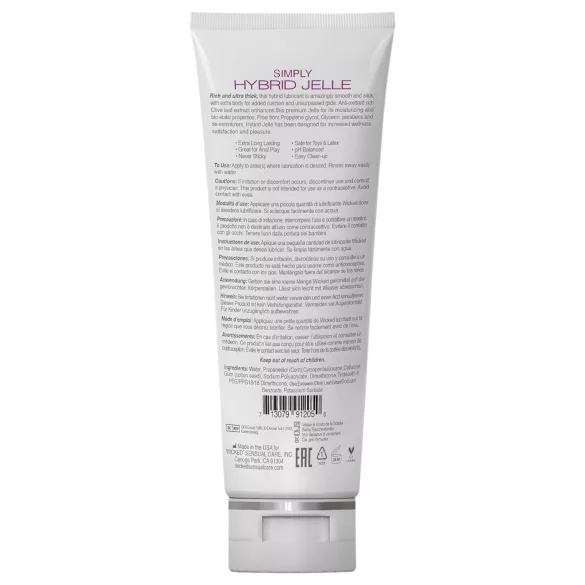 Wicked Simply Hybrid Jelle - lubrifiant hibrid pe bază de apă și silicon - 120ml