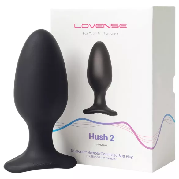 LOVENSE Hush 2 L - mic vibrator anal reîncărcabil (57 mm) - negru