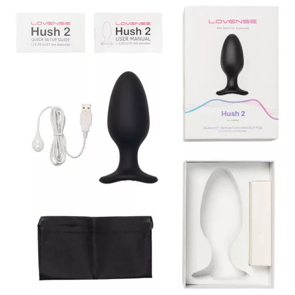 LOVENSE Hush 2 L - mic vibrator anal reîncărcabil (57 mm) - negru