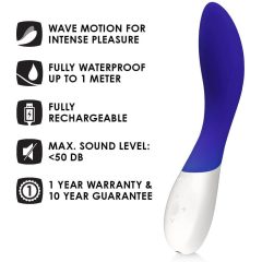   LELO Mona Wave - vibrator impermeabil pentru punctul G (albastru)