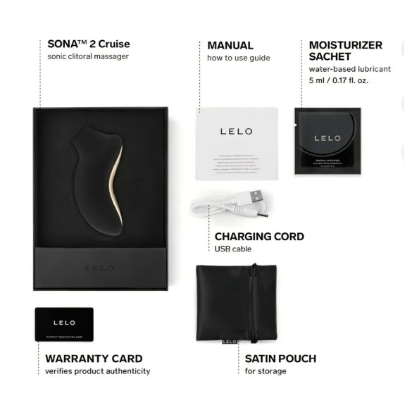 LELO Sona 2 Cruise - Stimulator cu unde sonice pentru clitoris (negru)