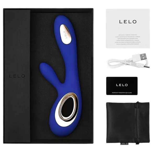 LELO Soraya Wave - vibrator cu undă, albastru, cu braț clitoral și baterie reîncărcabilă