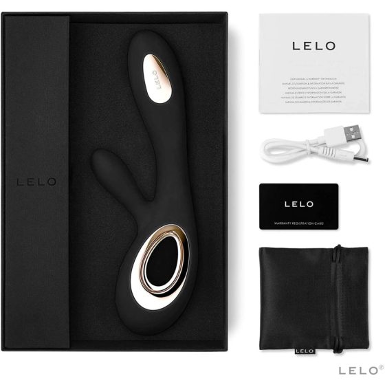 LELO Soraya Wave - vibrator cu acțiune de balansare, cu stimulator de clitoris, și acumulator încorporat (negru)