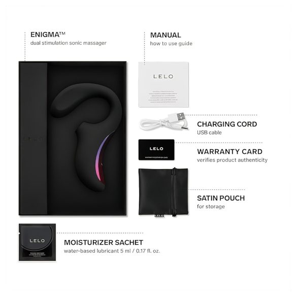 LELO Enigma - vibrator G-spot 2în1, reîncărcabil, impermeabil (negru)