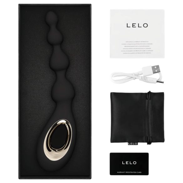 LELO Soraya Beads - vibrator anal reîncărcabil, impermeabil - negru
