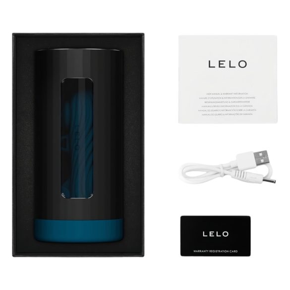 LELO F1s V3 XL - masturbator masculin interactiv - silicon negru-albastru