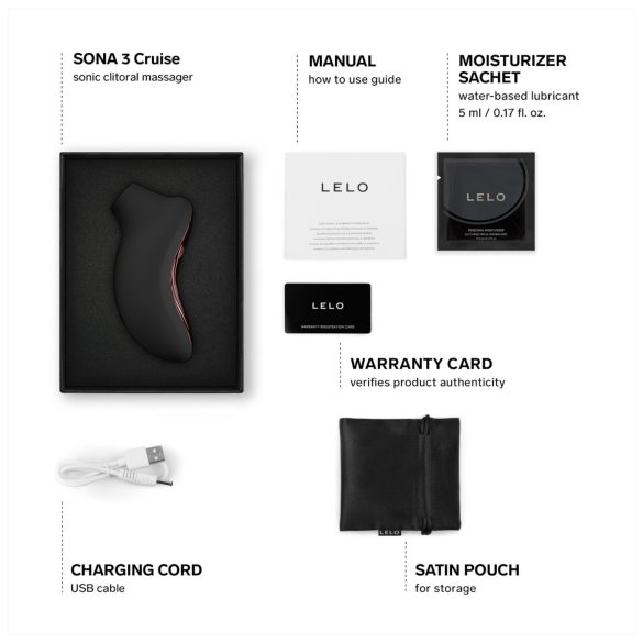 LELO Sona 3 Cruise - stimulator clitoridian cu unde sonore - silicon negru
