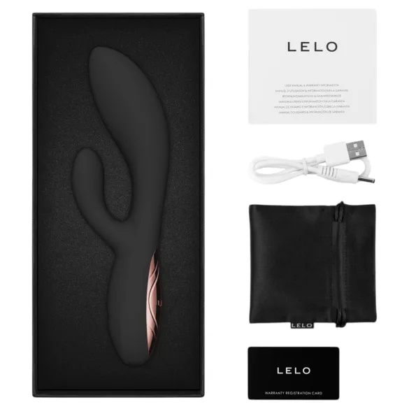 LELO - INA Thrust vibrator iepuraș cu mișcare de împingere (negru)