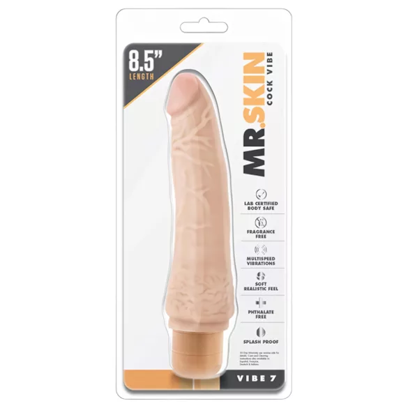 Dr. Skin Vibe No.7 - vibrator realist - silicon - culoare naturală
