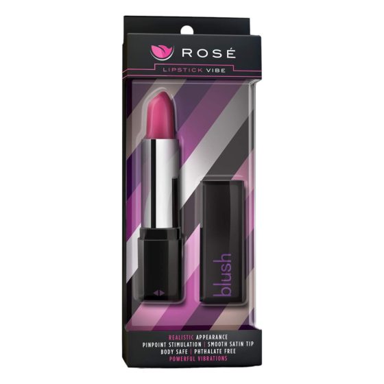 Blush Lipstick Rosé - vibrator pentru ruj rezistent la apă (negru-roz)