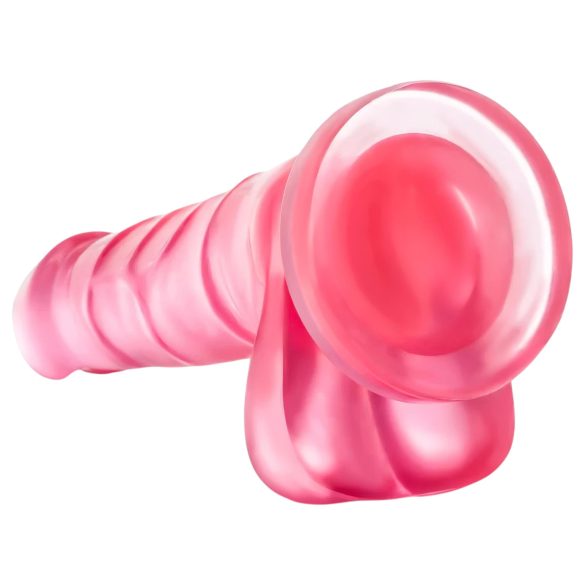 B Yours Sweet N Hard 4 - dildo cu testicule - 18cm (roz)