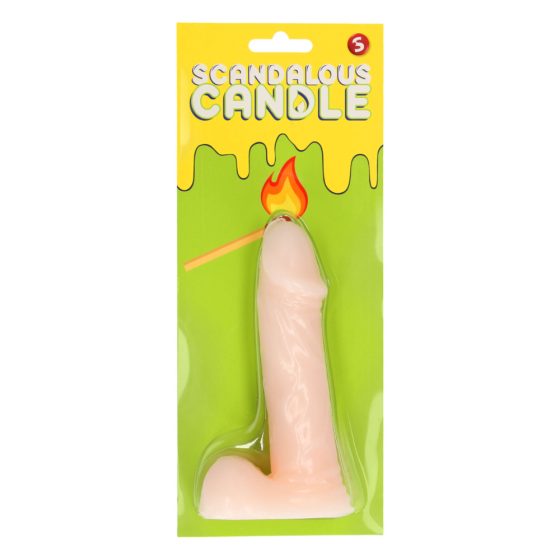 Scandalous - lumânare - cu penis și testicule - naturală (133g)