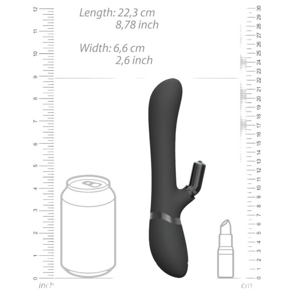 Vive Chou - Vibrator 4 în 1 cu braț pentru clitoris - silicon negru