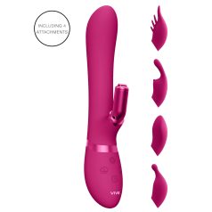   Vive Chou - vibrator clitoral reîncărcabil cu cap interschimbabil - roz