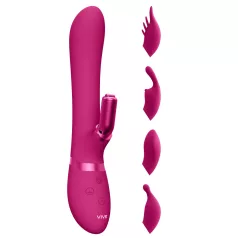   Vive Chou - vibrator clitoral reîncărcabil cu cap interschimbabil - roz