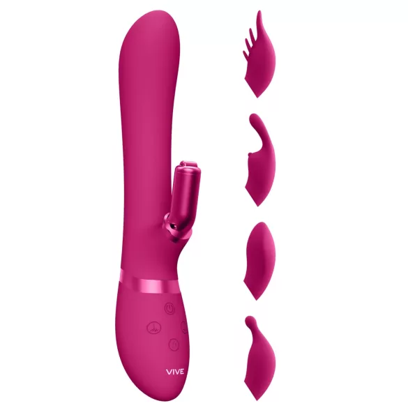 Vive Chou - vibrator clitoral reîncărcabil cu cap interschimbabil - roz