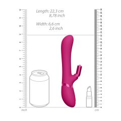   Vive Chou - vibrator cu acumulator, cu capete interschimbabile pentru stimularea clitorisului (roz)