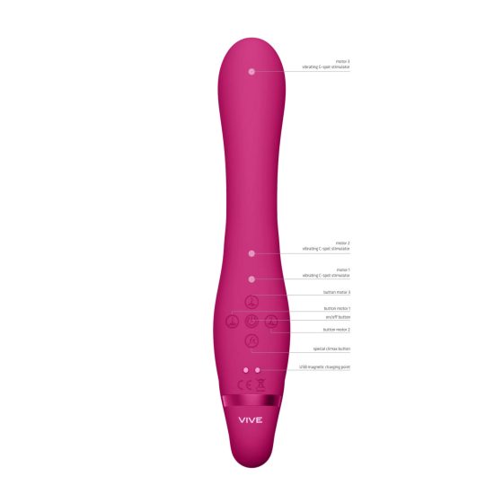 Vive Suki - vibrator reîncărcabil, care poate fi atasat fara cinghetă (roz)