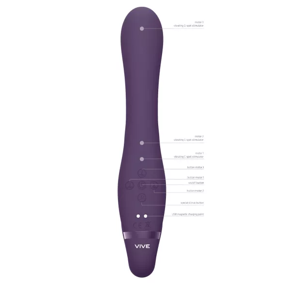 Vive Suki - vibrator strap-on fără ham - mov