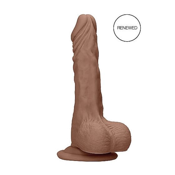 RealRock Dong 7 - dildo realist cu testicule (17cm) - culoare naturală închisă