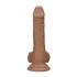RealRock - dildo realist cu testicule - 17 cm - culoare închisă