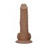 RealRock Dong 8 - Dildo realist cu testicule (20 cm) - nuanță naturală închisă