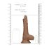 RealRock Dong 8 - Dildo realist cu testicule (20 cm) - nuanță naturală închisă