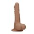 RealRock Dong 8 - Dildo realist cu testicule (20 cm) - nuanță naturală închisă